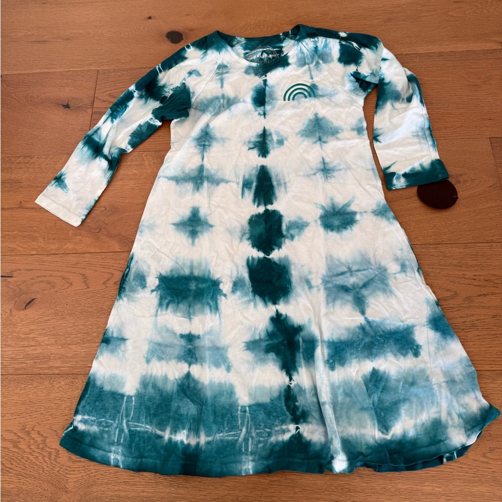 Net tiny whales Tie-Dye Long Sleeve Dress 12